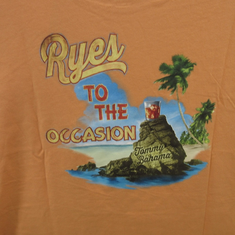 Tommy Bahama Men Graphic T-Shirt Large Orange Ryes To The Occasion Tee New